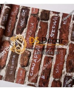 Bề mặt Giấy dán tường giả gạch có chữ 3D287