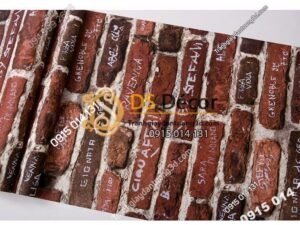 Bề mặt Giấy dán tường giả gạch có chữ 3D287