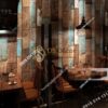 Giấy dán tường giả gỗ ván cổ vintage 3D290 dán quán cafe