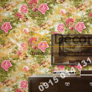 Giấy dán tường hoa hồng lớn 3D291 phòng khách