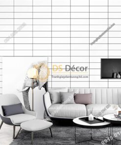 Giấy dán tường hình chữ nhật trắng đen hiện đại 3D292 phòng khách