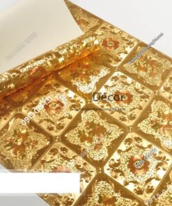 Giấy dán tường họa tiết gạch hoa mạ vàng sang trọng 3D294