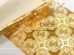 Giấy dán tường họa tiết gạch men mạ vàng sang trọng 3D294
