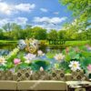 Tranh dán tường phong cảnh ao sen - 5D012