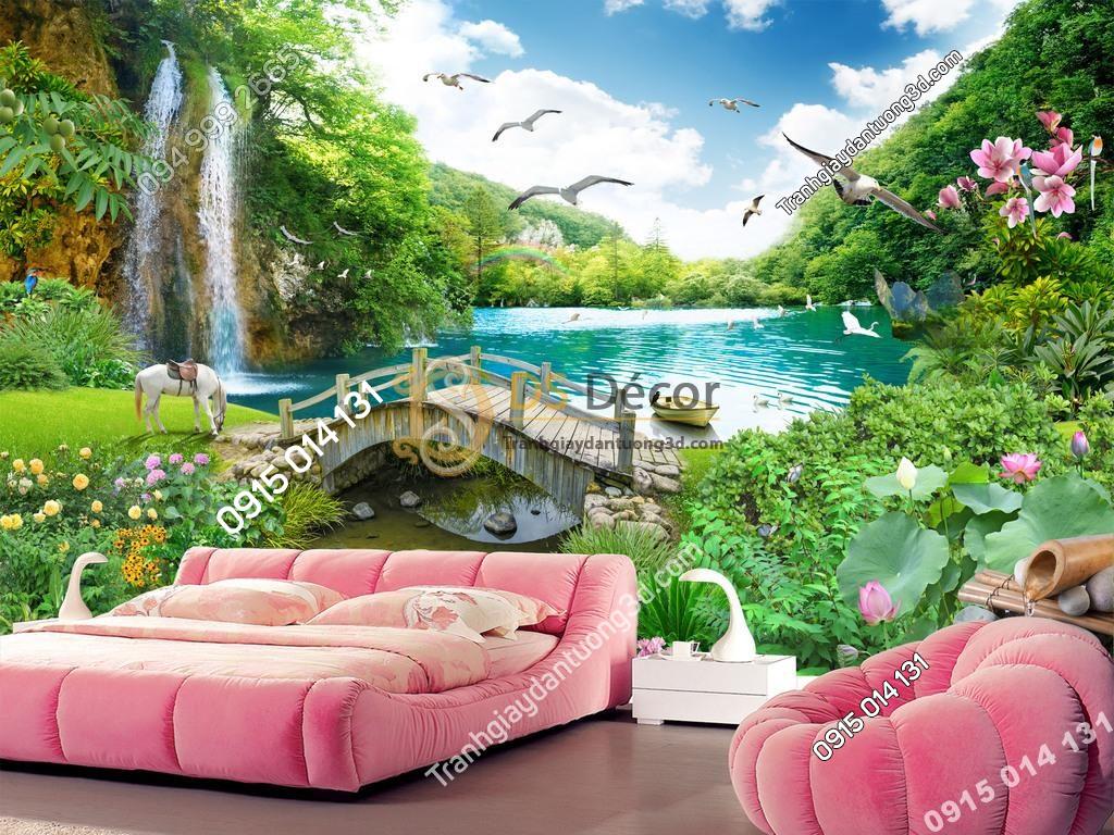 Tranh phong cảnh thác nước thần tiên 5D013