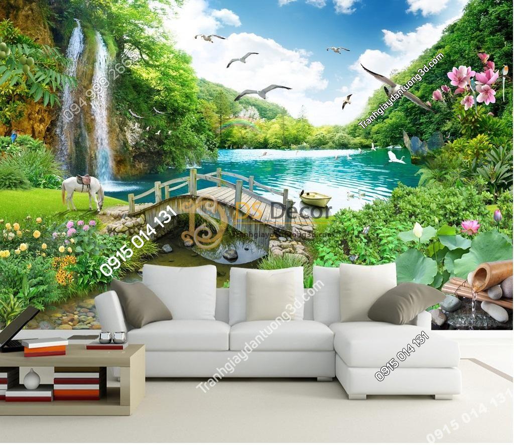 Tranh phong cảnh thác nước thần tiên 5D013