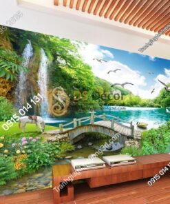 Tranh phong cảnh thác nước thần tiên 5D013