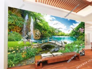 Tranh phong cảnh thác nước thần tiên 5D013