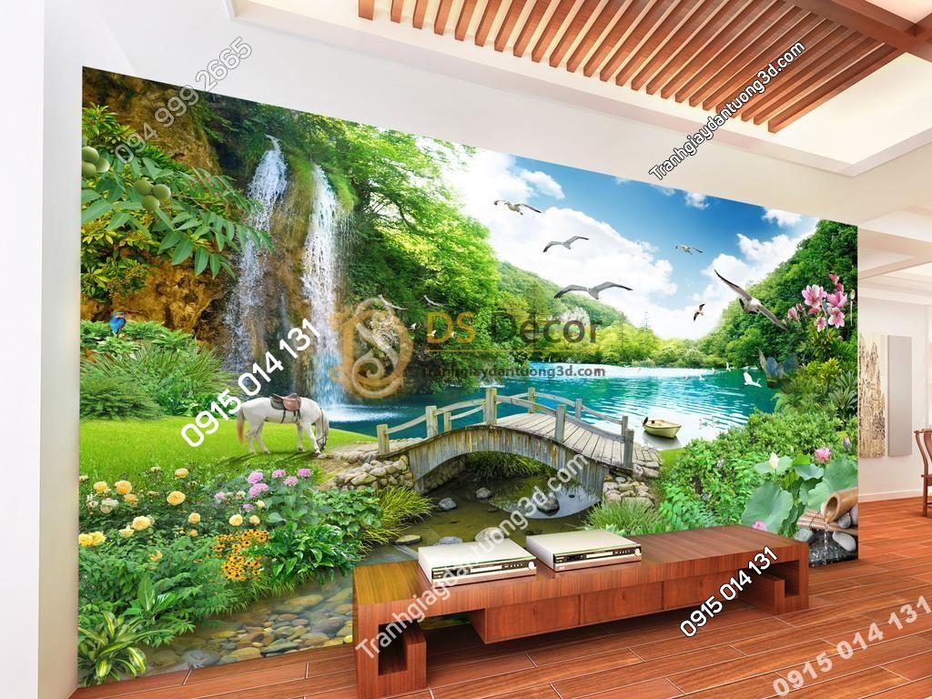 Tranh phong cảnh thác nước thần tiên 5D013