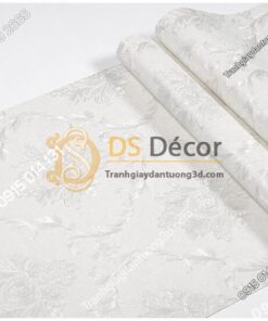 Bề mặt Giấy dán tường tân cổ điển 3D300 màu trắng