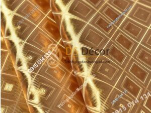 Giấy dán trần vàng óng sang trọng 3D298 vân hình thoi