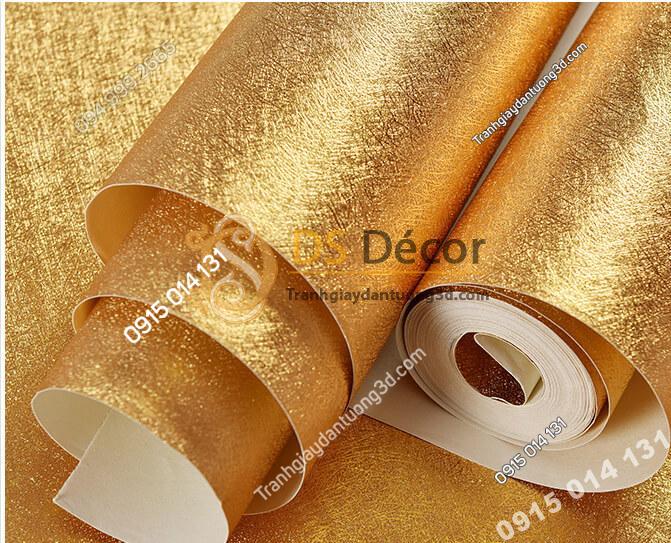 Giấy dán trần vàng óng sang trọng 3D298 vân tóc rối