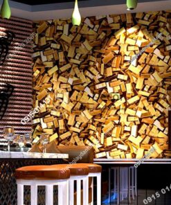 Giấy dán tường thỏi vàng cho tiệm vàng, quán karaoke 3D297