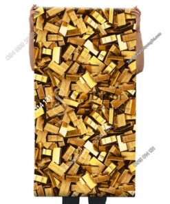 Họa tiết Giấy dán tường thỏi vàng cho tiệm vàng, quán karaoke 3D297