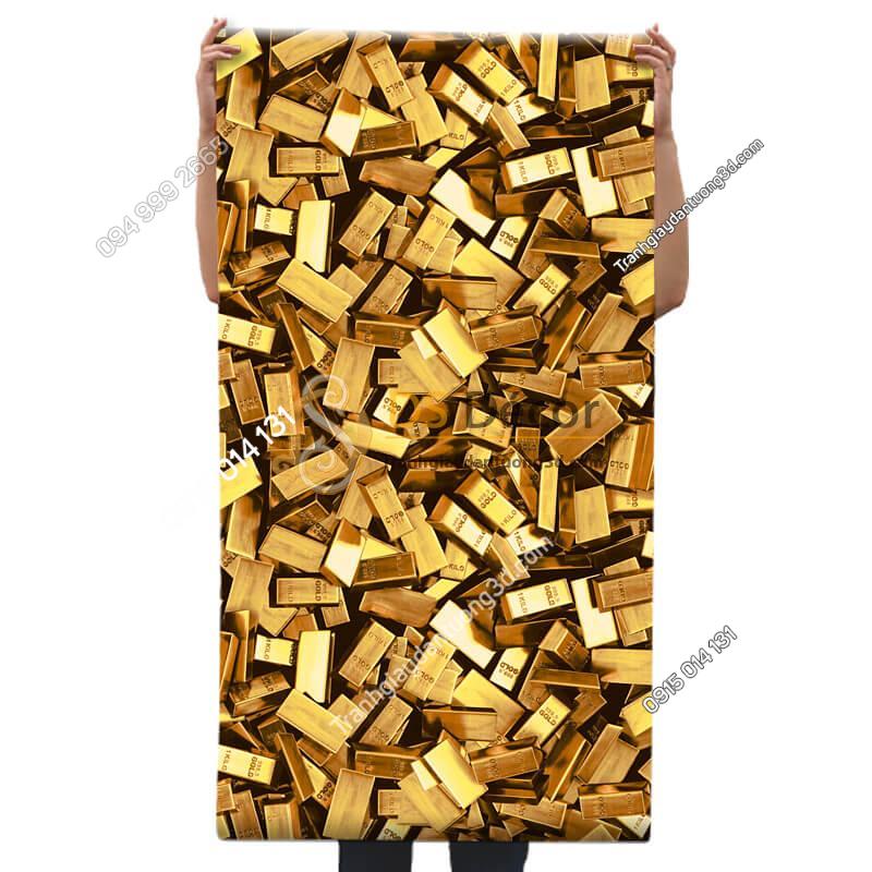 Họa tiết Giấy dán tường thỏi vàng cho tiệm vàng, quán karaoke 3D297