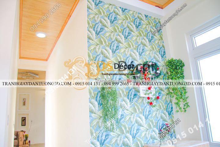 thi công mẫu giấy lá khoai môn 3D258