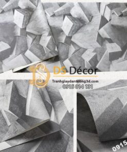 Bề mặt Giấy dán tường họa tiết khối đá 3 chiều 3D306 màu xám