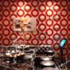 Giấy dán tường karaoke mắt xích tròn màu đỏ 3D309