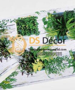 Bề mặt Giấy dán tường lá cây trên nền gỗ mục 3D311