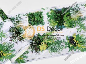 Bề mặt Giấy dán tường lá cây trên nền gỗ mục 3D311