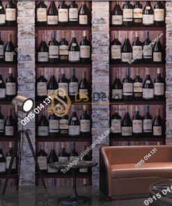 Giấy dán tường giả hầm rượu tây 3D310