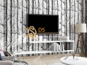 Giấy dán tường thân gỗ đen 3D312