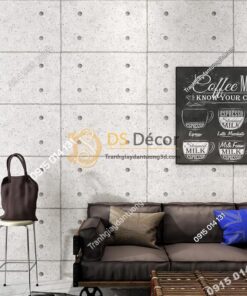 Giấy dán tường giả tấm xi măng retro 3D317 dán quán cafe