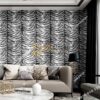 Giấy dán tường họa tiết lông hổ 3D321 dán phòng khách