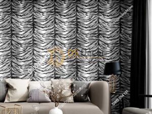 Giấy dán tường họa tiết lông hổ 3D321 dán phòng khách