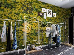 Giấy dán tương hoa osaka vàng 3D323 trang trí shop quần áo