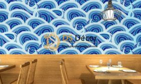 Trang trí nhà hàng kiểu Nhật với giấy dán tường phong cách Nhật Bản DS Decor