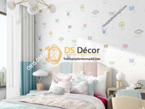Giấy dán tường họa tiết hoạt hình hàn quốc 3D325 dán phòng trẻ em