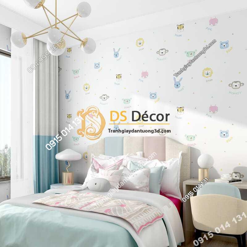 Giấy dán tường họa tiết hoạt hình hàn quốc 3D325 dán phòng trẻ em