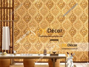 Giấy dán tường họa tiết phật giáo kiểu Thái Lan 3D326
