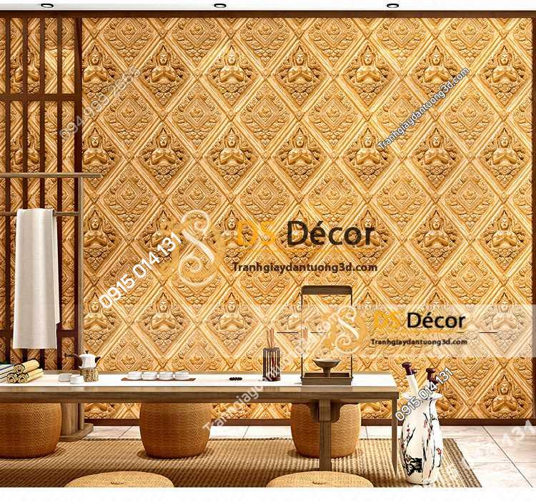 Giấy dán tường họa tiết phật giáo kiểu Thái Lan 3D326