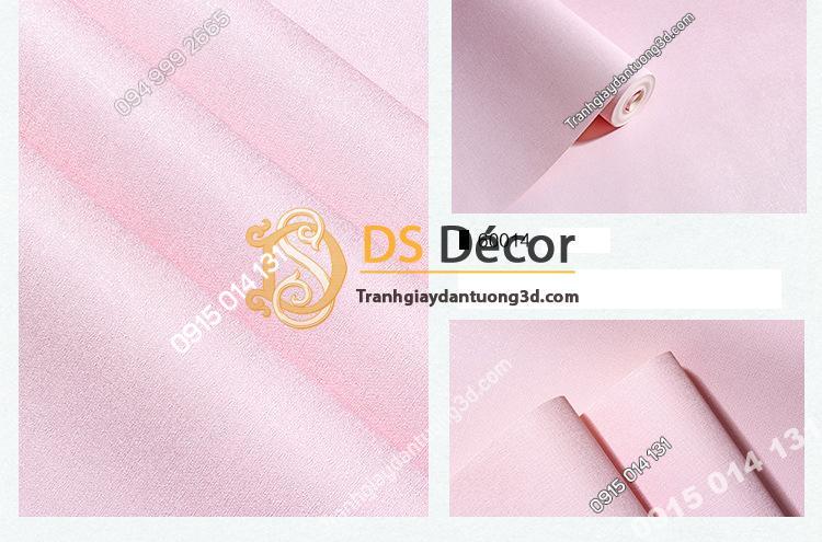 Giấy dán tường một màu trơn nhám PVC hồng nhạt 60014 - 3D330