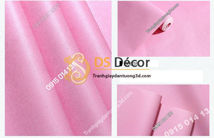 Giấy dán tường một màu trơn nhám PVC hồng đậm 60016 - 3D330