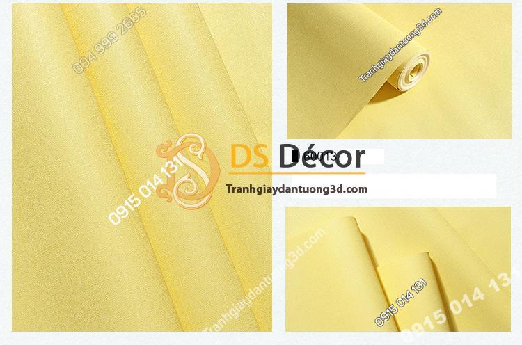 Giấy dán tường một màu trơn nhám PVC vàng chanh 60013 - 3D330