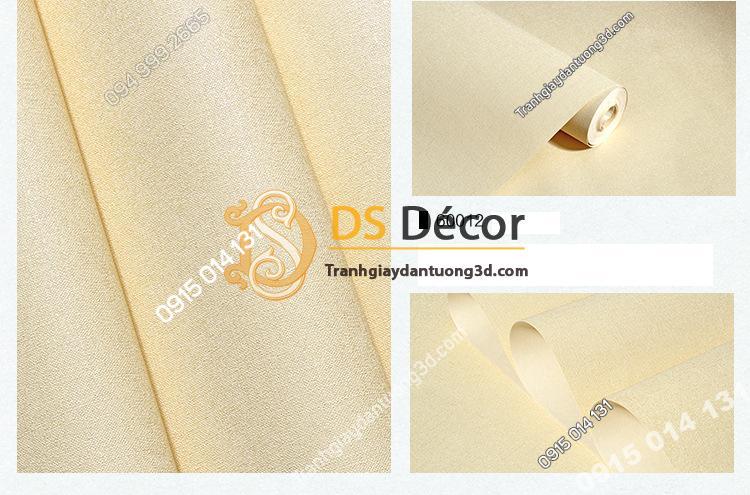 Giấy dán tường một màu trơn nhám PVC vàng nhạt 60012 - 3D330