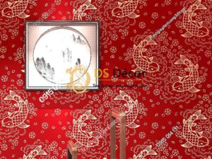Giấy dán tường cá chép 3D331 phòng thờ