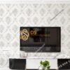 Giấy dán tường hoa Châu âu cổ điển sang trọng 3D333 màu trắng