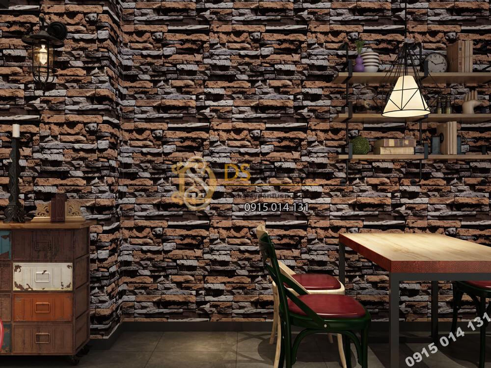 Giấy dán tường Hàn QUốc NATURE giả đá đen-73004-1