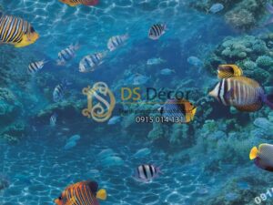Bề mặt Giấy dán tường Hàn Quốc Natural đại dương cá 88424-1 Maldives
