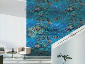Giấy dán tường Hàn Quốc Natural đại dương cá 88424-1 Maldives