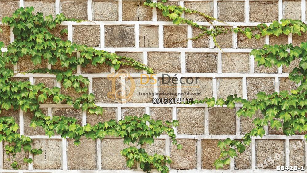 Bề mặt Giấy dán tường Hàn Quốc Natural tường gạch dây leo 88428-1 KG