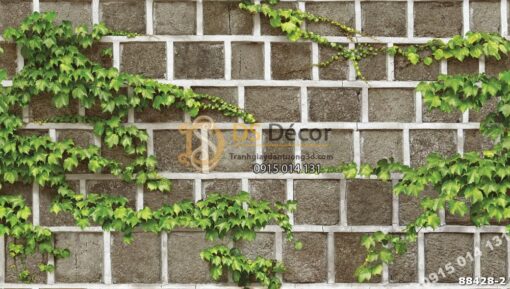 Bề mặt Giấy dán tường Hàn Quốc Natural tường gạch dây leo 88428-2 KG