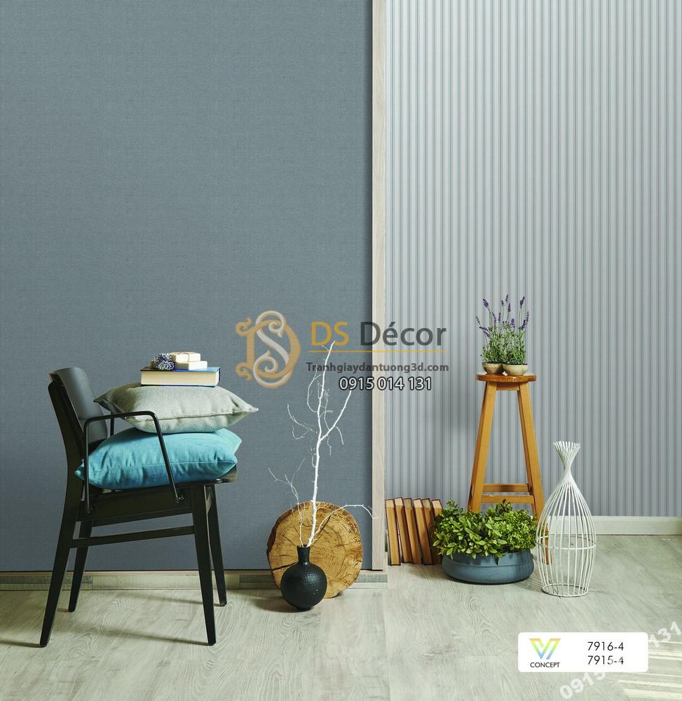 Giấy dán tường Hàn Quốc hiện đại sọc dọc 7916-4,7915-4 KG