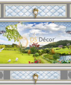 Tranh dán tường giả rèm cảnh thiên nhiên