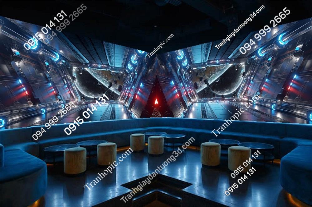 Tranh khoang tàu vũ trụ dán quán karaoke 1810106017
