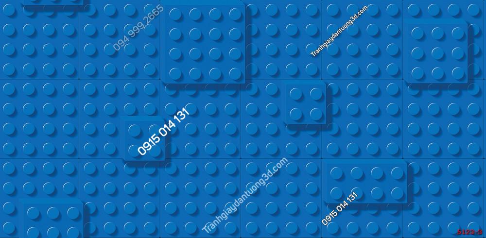 Giấy dán tường họa tiết Lego màu xanh dương 5123-3